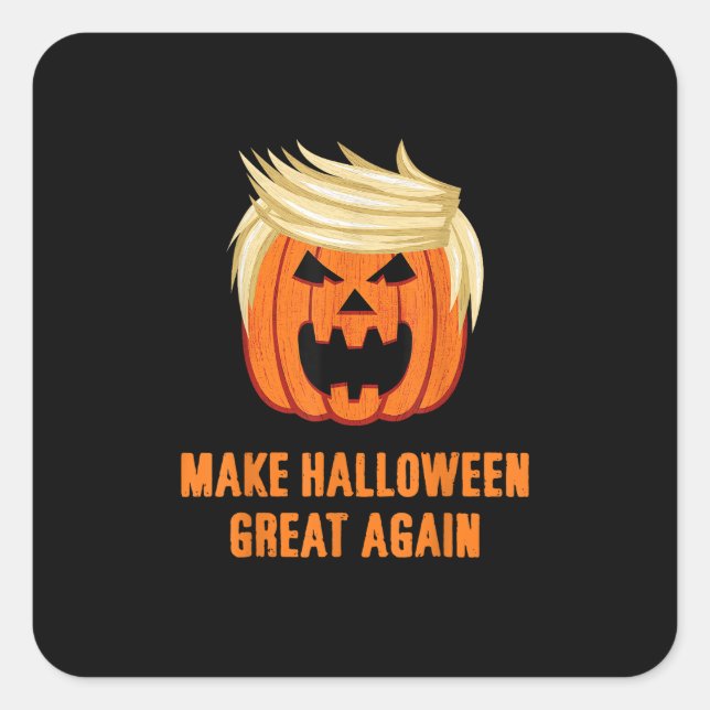 Halloween Great Again Funny Trumpkin - Basic Quadratischer Aufkleber (Vorderseite)