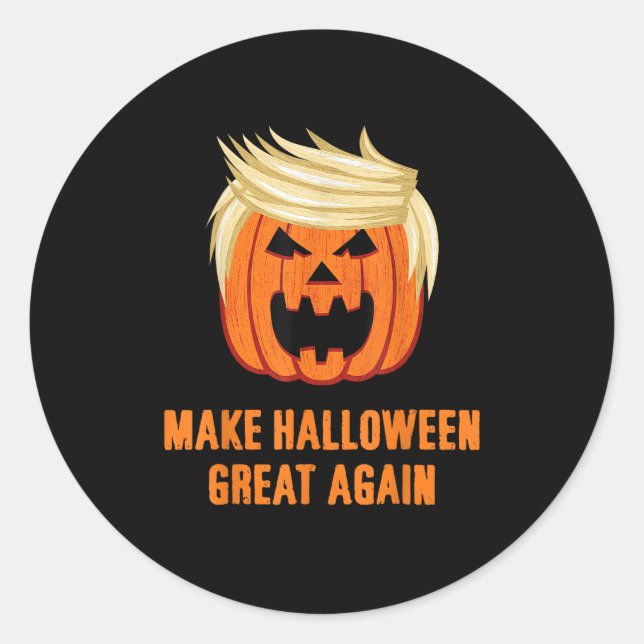 Halloween Great Again Funny Trumpkin - Basic Runder Aufkleber (Vorderseite)
