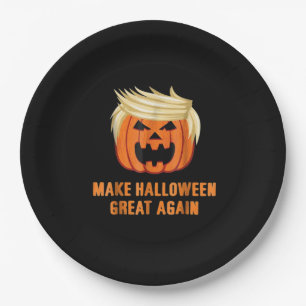 Halloween Great Again Funny Trumpkin Classic Pappteller