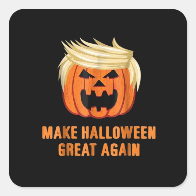 Halloween Great Again Funny Trumpkin Classic Quadratischer Aufkleber (Vorderseite)