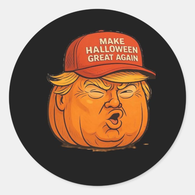 Halloween Great Again - Funny Trumpkin Slogan Runder Aufkleber (Vorderseite)