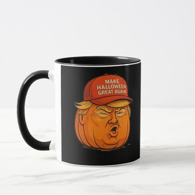 Halloween Great Again - Funny Trumpkin Slogan Tasse (Links)