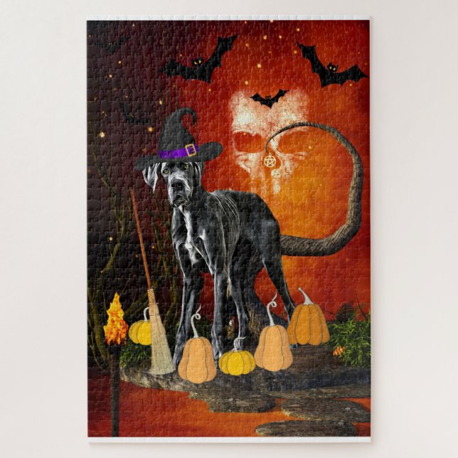Halloween Great Dane Dog Puzzle (Vertikal)