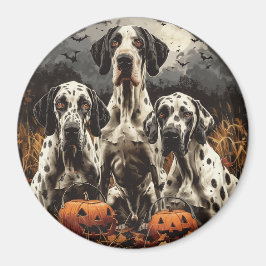 Halloween Great Dane Dogs Kürbislaterne Magnet