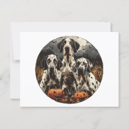 Halloween Great Dane Dogs Kürbislaterne Postkarte