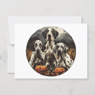Halloween Great Dane Dogs Kürbislaterne Postkarte