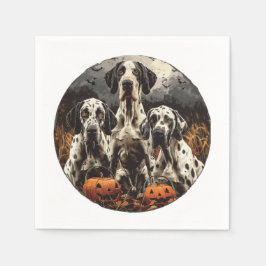 Halloween Great Dane Dogs Kürbislaterne Serviette