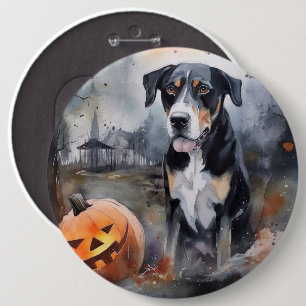 Halloween Greater Swiss mit Pumpkins Beängstigend Button