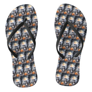 Halloween Greater Swiss mit Pumpkins Beängstigend Flip Flops