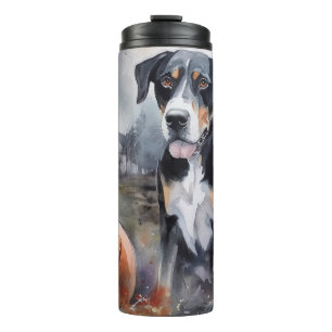 Halloween Greater Swiss mit Pumpkins Beängstigend Thermosbecher