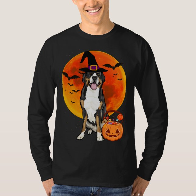 Halloween Greater Swiss Mountain Dog Jack O Lanter T-Shirt (Vorderseite)