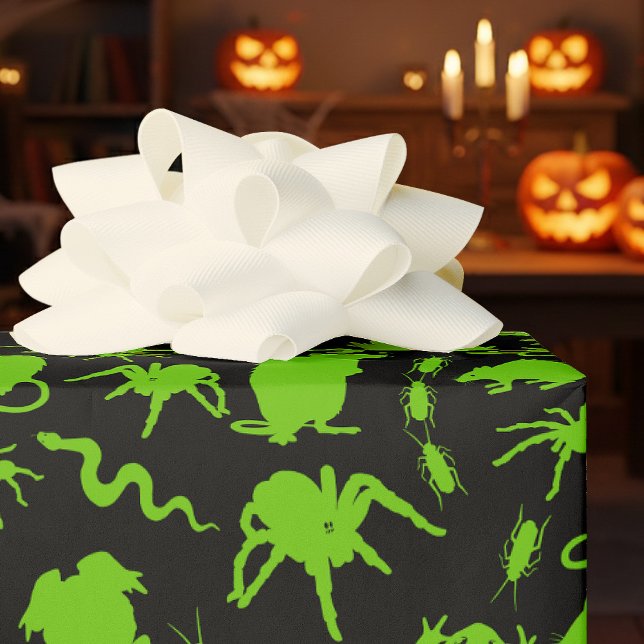 Halloween Green Creeplies Rats Toads Spiders Geschenkpapier (Von Creator hochgeladen)