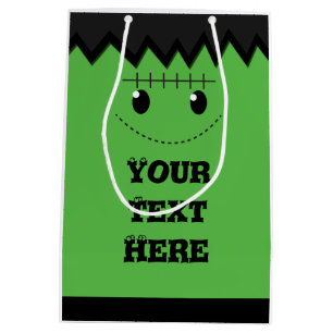 Halloween Green Frankenstein Niedliche Personalisi Mittlere Geschenktüte