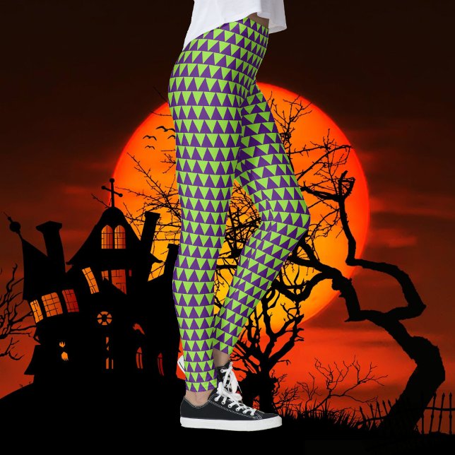 Halloween Green Lila Girly Hexenkostüm Party Leggings (Halloween Green Purple Girly Witch Costume Party Leggings)