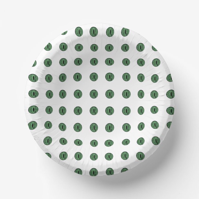 Halloween Green Polka Dot Eyes Pappteller (Vorderseite)