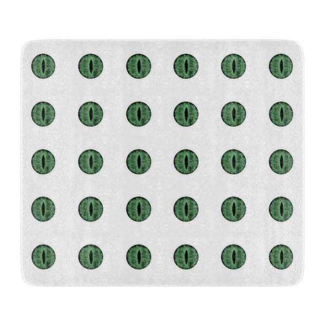 Halloween Green Polka Dot Eyes Schneidebrett (Vorderseite)