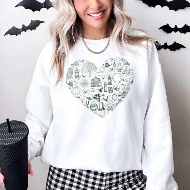 Halloween Green Spooky Doodles Sweatshirt (Von Creator hochgeladen)