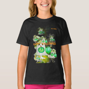 Halloween Green Tiefsee Ghost Png, Trendy T-Shirt