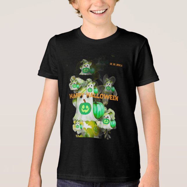 Halloween Green Tiefsee Ghost Png, Trendy Tri-Blend Shirt (Vorderseite)