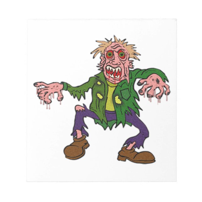 Halloween Green Zombie Monster Notizblock (Vorderseite)
