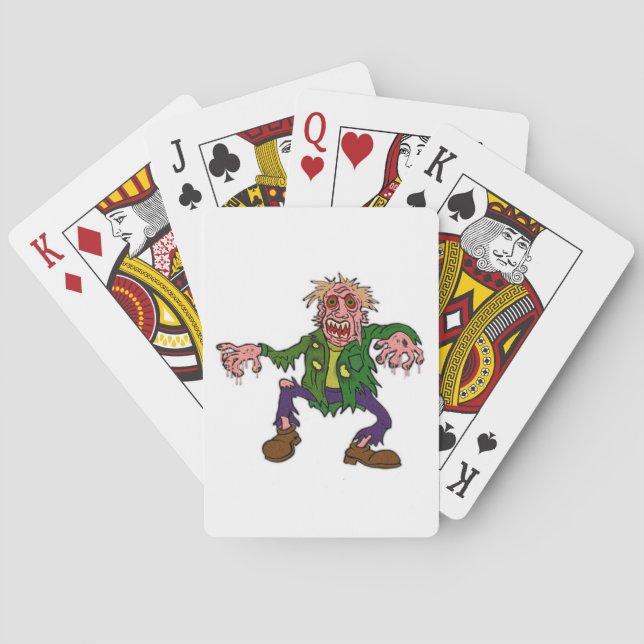 Halloween Green Zombie Monster Spielkarten (Rückseite)