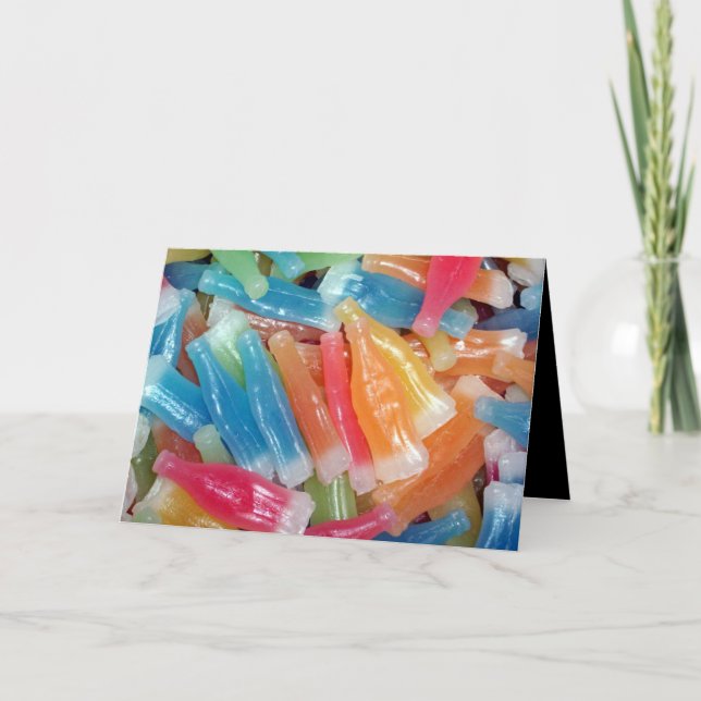 HALLOWEEN GREETING CARD L@@K Wachsflaschen Wachscr Karte (Vorderseite)