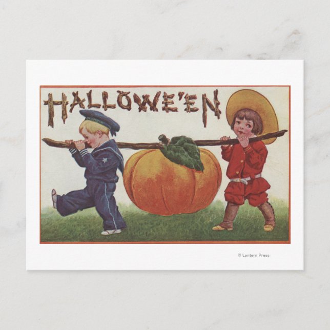 Halloween GreetingCarry Pumpkin Postkarte (Vorderseite)