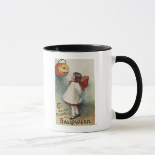 Halloween GreetingGirl in Rot und Weiß Tasse