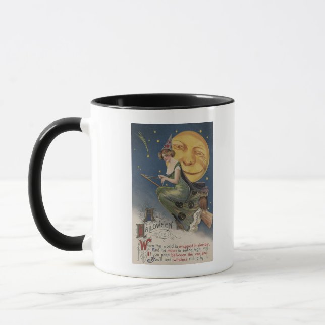 Halloween GreetingHexe in Flight Tasse (Links)