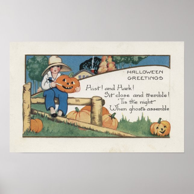 Halloween GreetingHist und Hark Poster (Vorne)