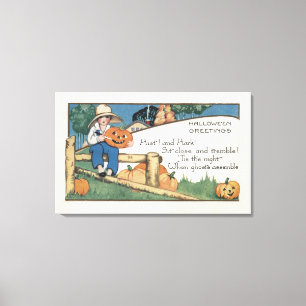 Halloween GreetingHist und horchen Leinwanddruck