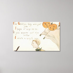 Halloween GreetingJack-O-Lantern-Geister Leinwanddruck
