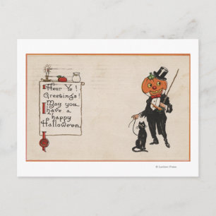 Halloween GreetingJack-O-Lantern in Tux Postkarte