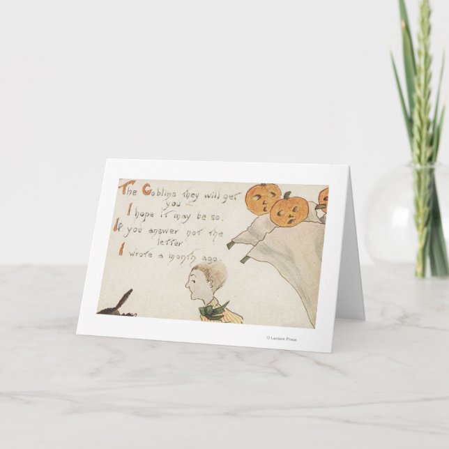 Halloween GreetingJack-O-Laterne Geister Karte (Vorderseite)