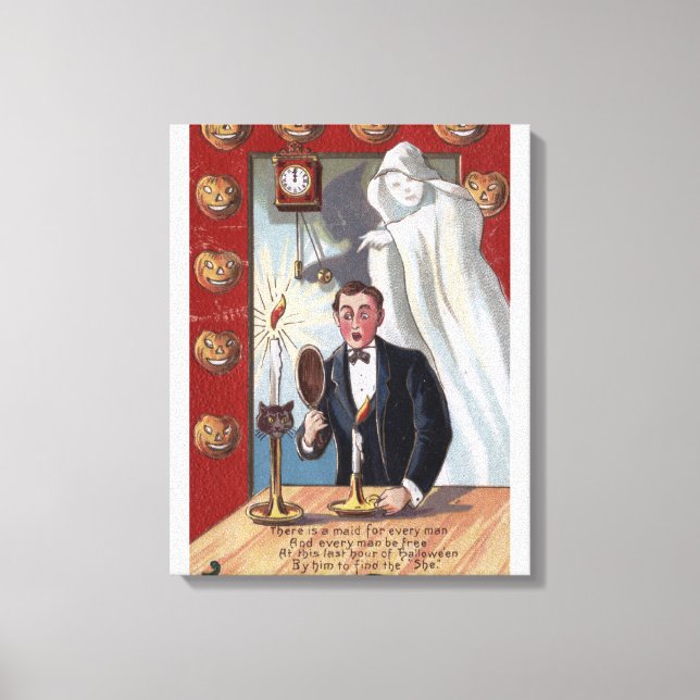 Halloween GreetingMan und Ghost Leinwanddruck (Vorderseite)