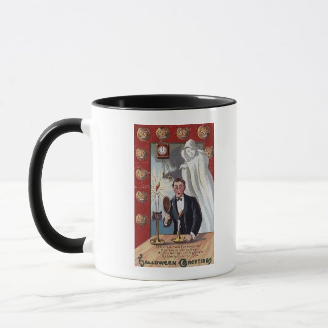 Halloween GreetingMan und Ghost Tasse (Links)