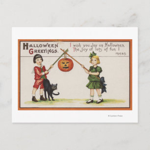 Halloween GreetingPumpkin on Stick Postkarte