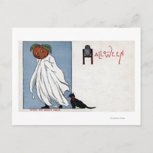 Halloween GreetingPumpkin unter Sheet Postkarte