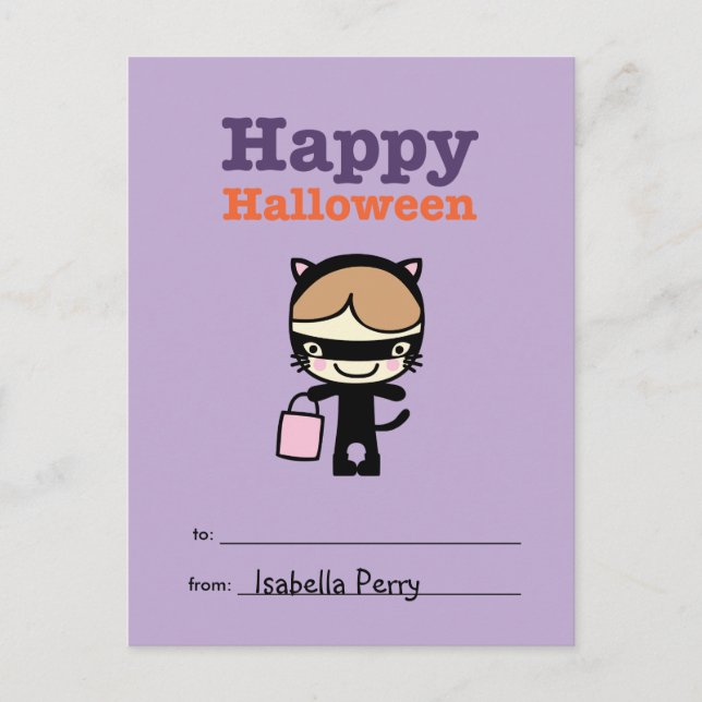 Halloween Greetings for Kids Postcard Postkarte (Vorderseite)
