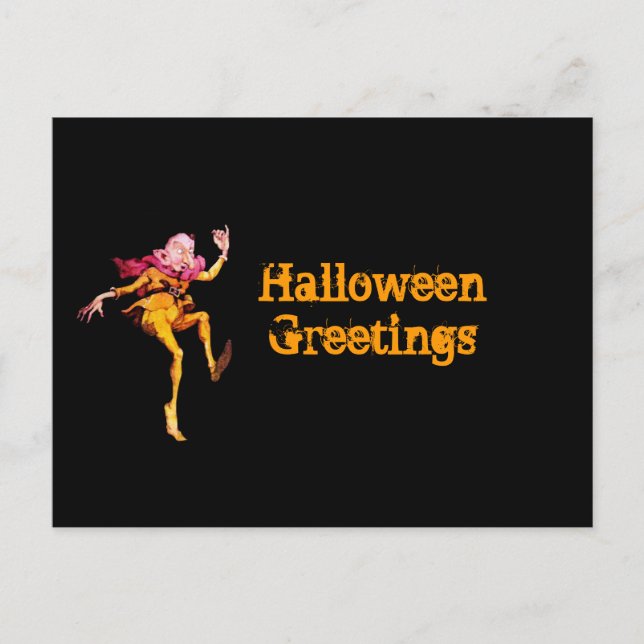 Halloween Greetings Goblin Postkarte (Vorderseite)