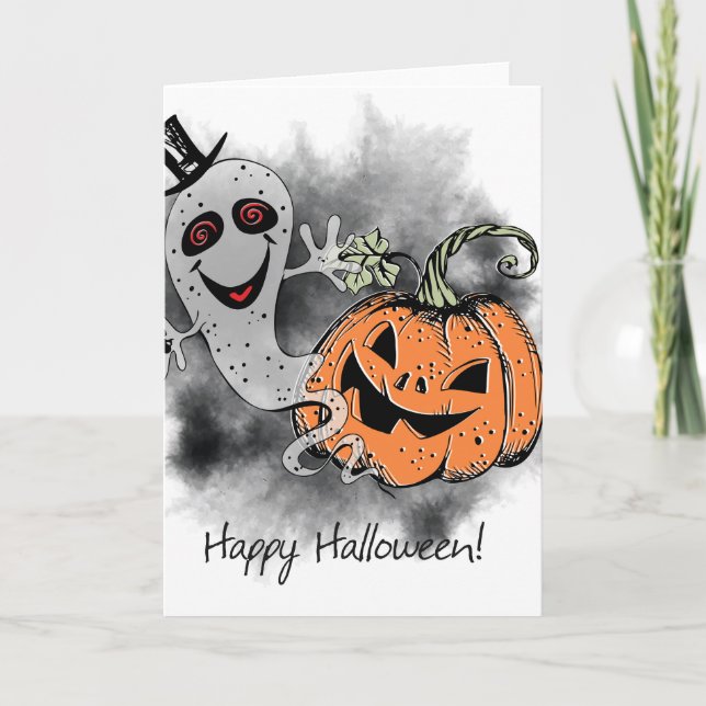 Halloween Greetings Karte (Vorderseite)