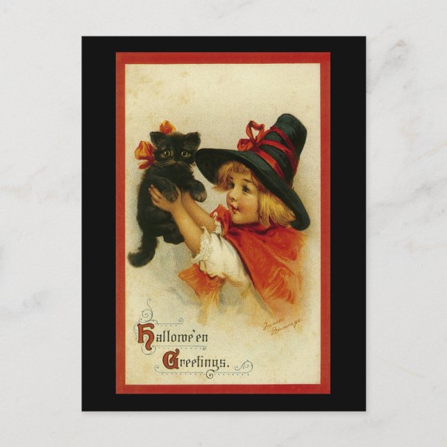 Halloween Greetings Postkarte (Vorderseite)