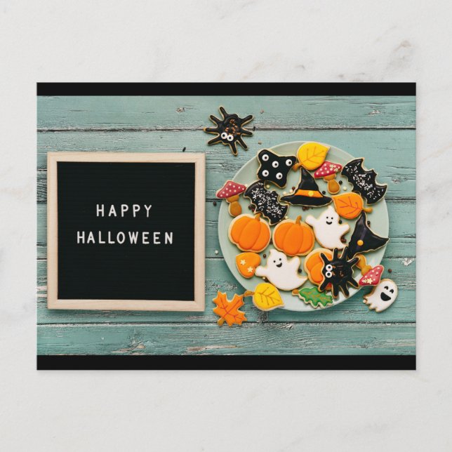 Halloween Greetings Postkarte (Vorderseite)