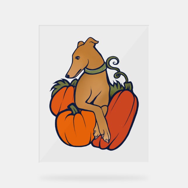 Halloween Greyhound Acrylschild (Vorderseite)