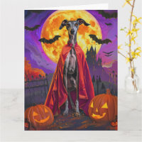 Halloween Greyhound Mountain Vampire Pumpkins