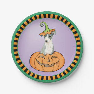 Halloween Greyhound Paper Plate Pappteller