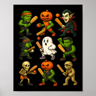 Halloween Grille Gespenst Vampir Skelett Gruselig Poster
