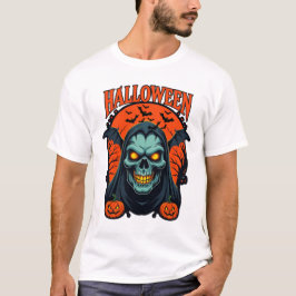 Halloween Grim Reaper Skull T-Shirt for Horror Fan