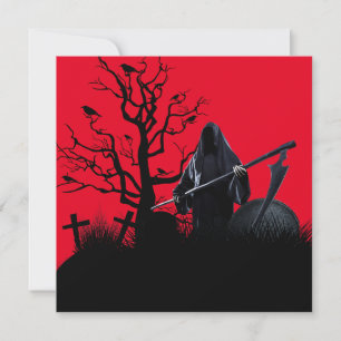 Halloween Grim Sensenmann Red Night Karte