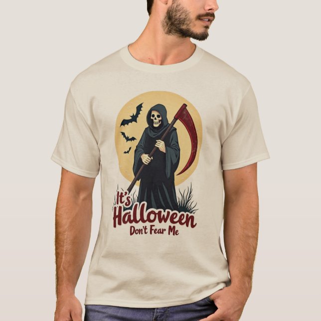 Halloween Grim Sensenmann T-Shirt (Vorderseite)